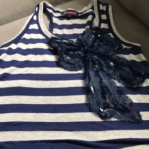 Navy/gray striped tank